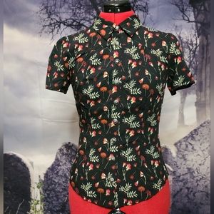 Modcloth Black Floral Blouse